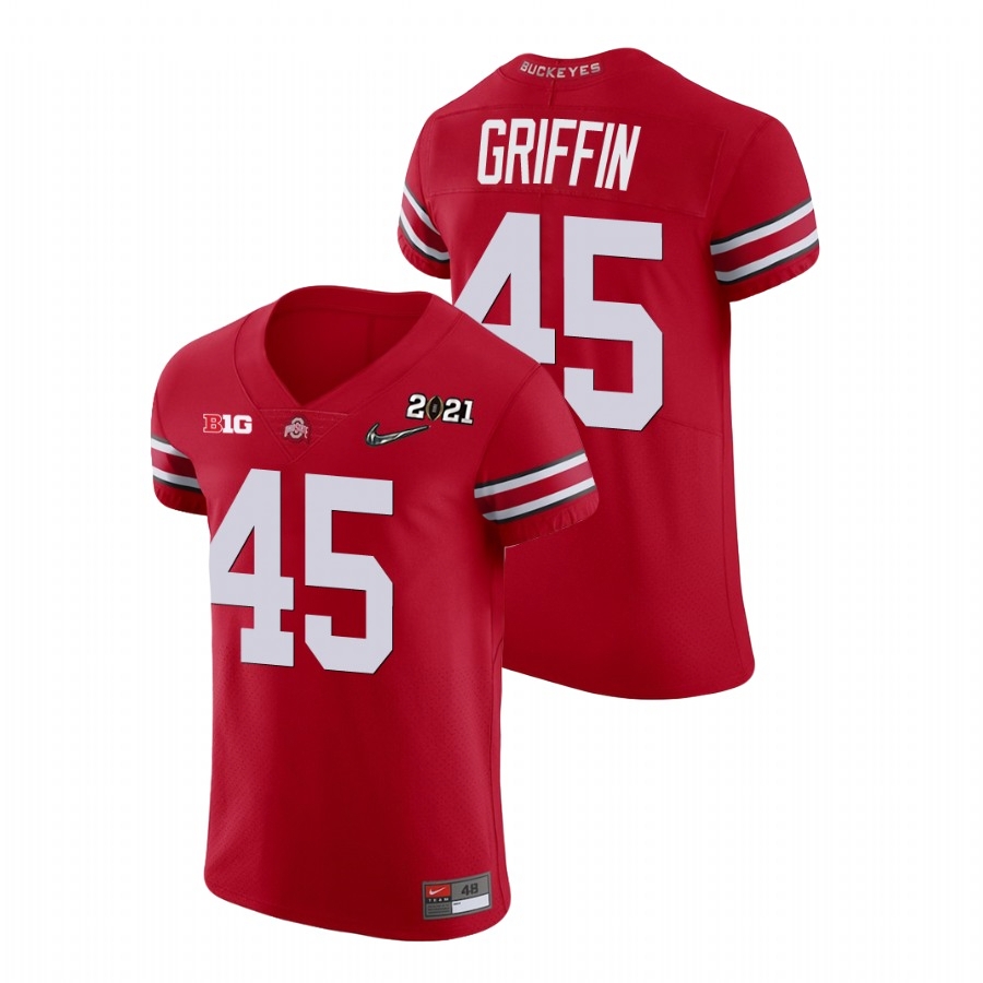 Ohio State Buckeyes Men's NCAA Archie Griffin #45 Scarlet Champions 2021 National Playoff College Football Jersey IAF7249JU